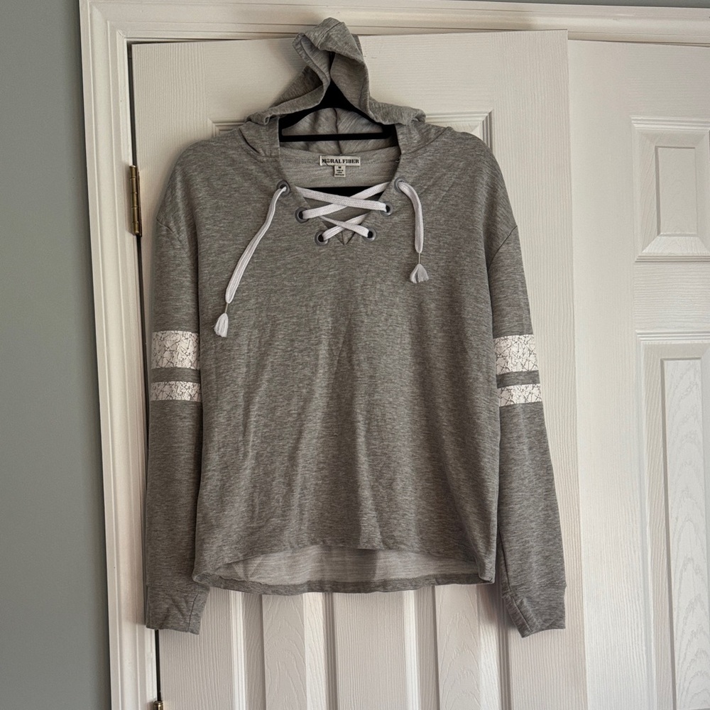 Moral Fiber Gray Lace-Up Hoodie